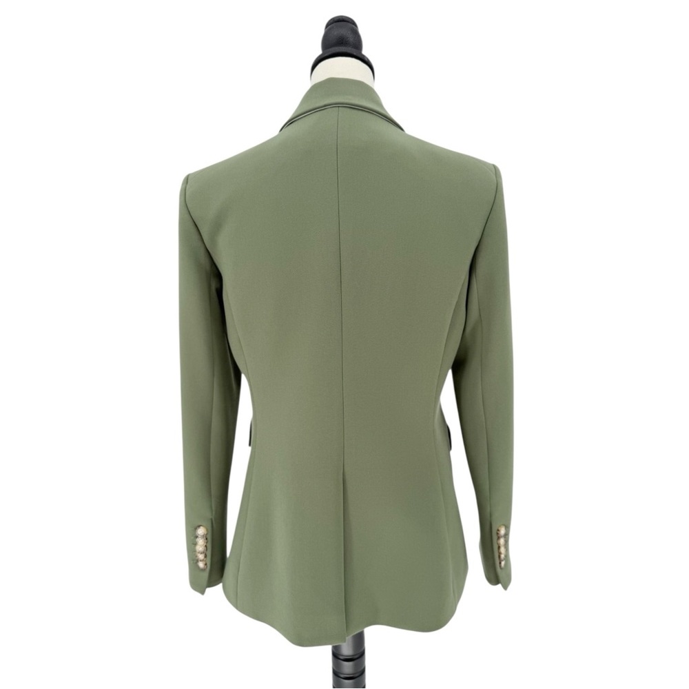 Veronica Beard Miller Dickey Jacket Stone Army Green Classic Blazer Size 8 - Picture 10 of 16